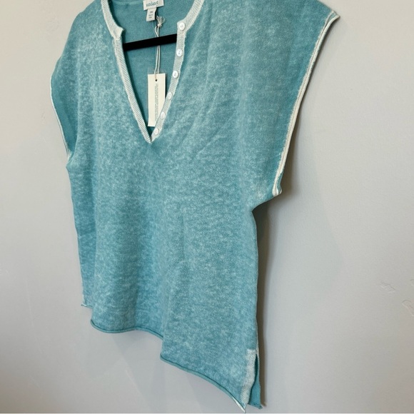 Women’s Sundance Laurette Sweater Tee, Aqua, Petite Medium - Picture 4 of 6